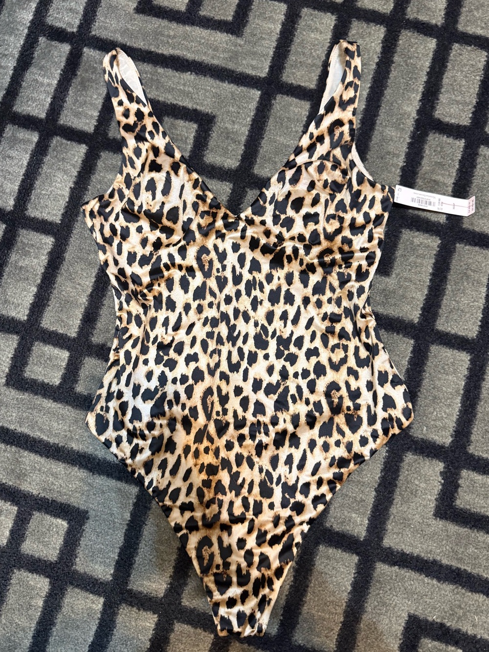 Victoria's Secret Leopard-Print One-Piece Swimsuit - Tan, Black